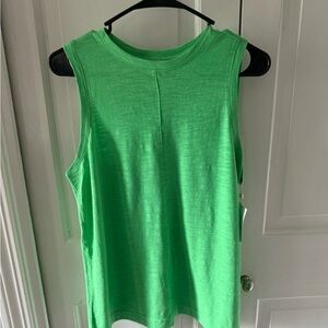 Caslon Sleeveless Green Muscle Tee